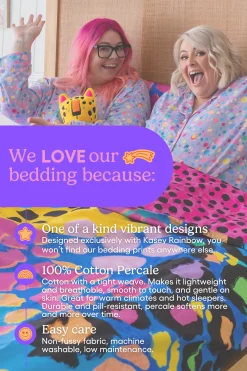 Proud Poppy Clothing Sleep Bright Electric Leopard Quilt Cover Set by Kasey Rainbow New
