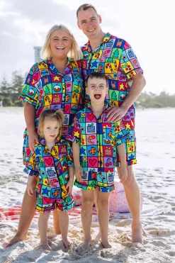 Proud Poppy Clothing Snowman Shirt & Shorts Pyjama Set in Christmas Checkers by Kasey Rainbow Clearance