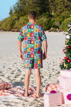 Proud Poppy Clothing Snowman Shirt & Shorts Pyjama Set in Christmas Checkers by Kasey Rainbow Clearance