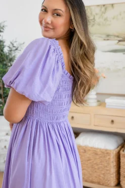 Proud Poppy Clothing Stelle Linen Blend Dress in Lavender Fashion