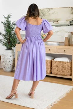 Proud Poppy Clothing Stelle Linen Blend Dress in Lavender Fashion