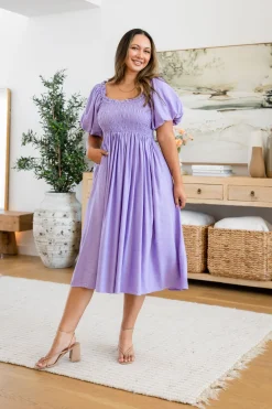 Proud Poppy Clothing Stelle Linen Blend Dress in Lavender Fashion