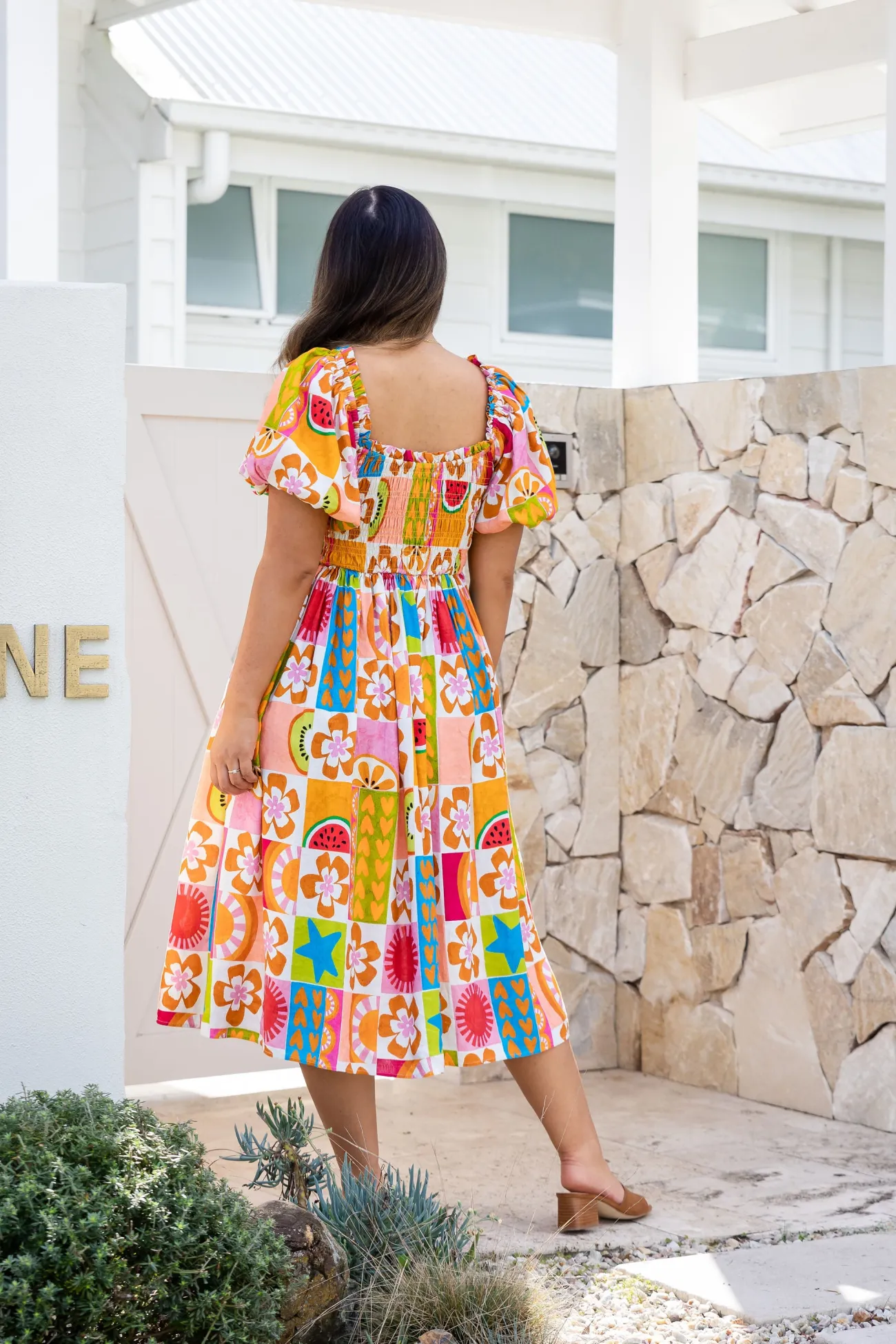 Proud Poppy Clothing Stelle Linen Blend Dress in Summer Crush SummerCrush Outlet