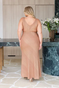 Proud Poppy Clothing Tallulah Maxi Dress in Rust & Gold Rust&Gold Discount