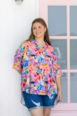 Proud Poppy Clothing Tammin Shirt in Aussie Lilac by Kasey Rainbow New