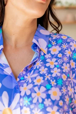 Proud Poppy Clothing Tammin Shirt in Lilac Daisies Online