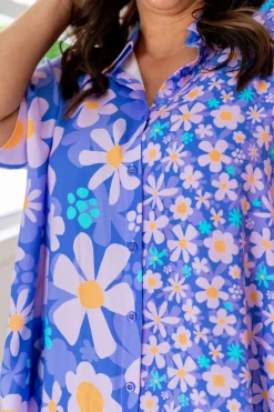 Proud Poppy Clothing Tammin Shirt in Lilac Daisies Online