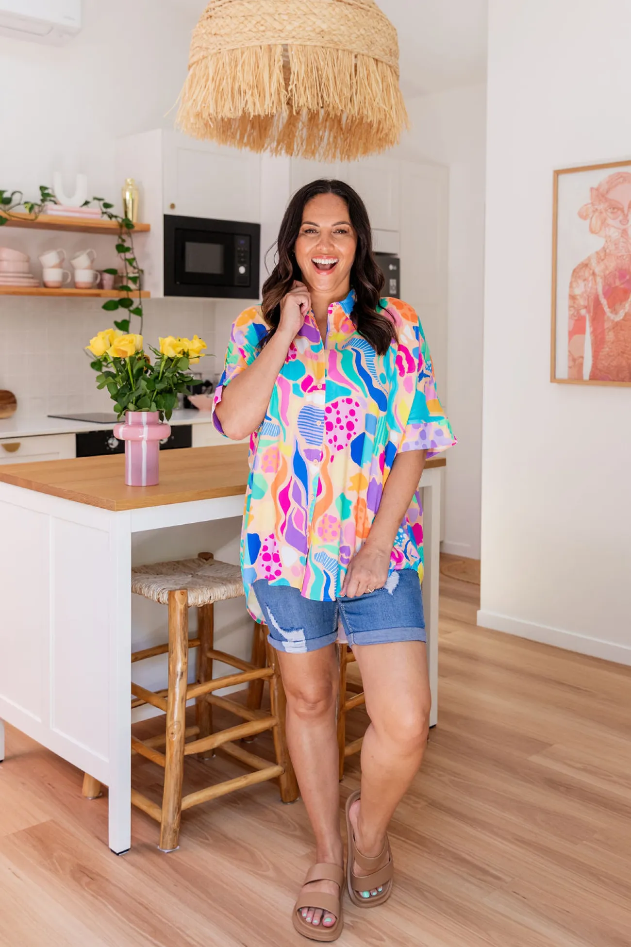 Proud Poppy Clothing Tammin Shirt in Peachy Keen by Kasey Rainbow Clearance