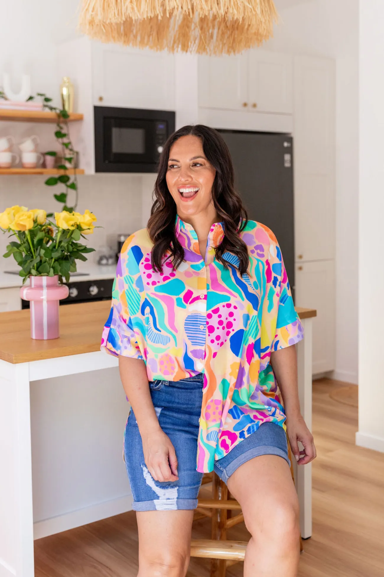 Proud Poppy Clothing Tammin Shirt in Peachy Keen by Kasey Rainbow Clearance