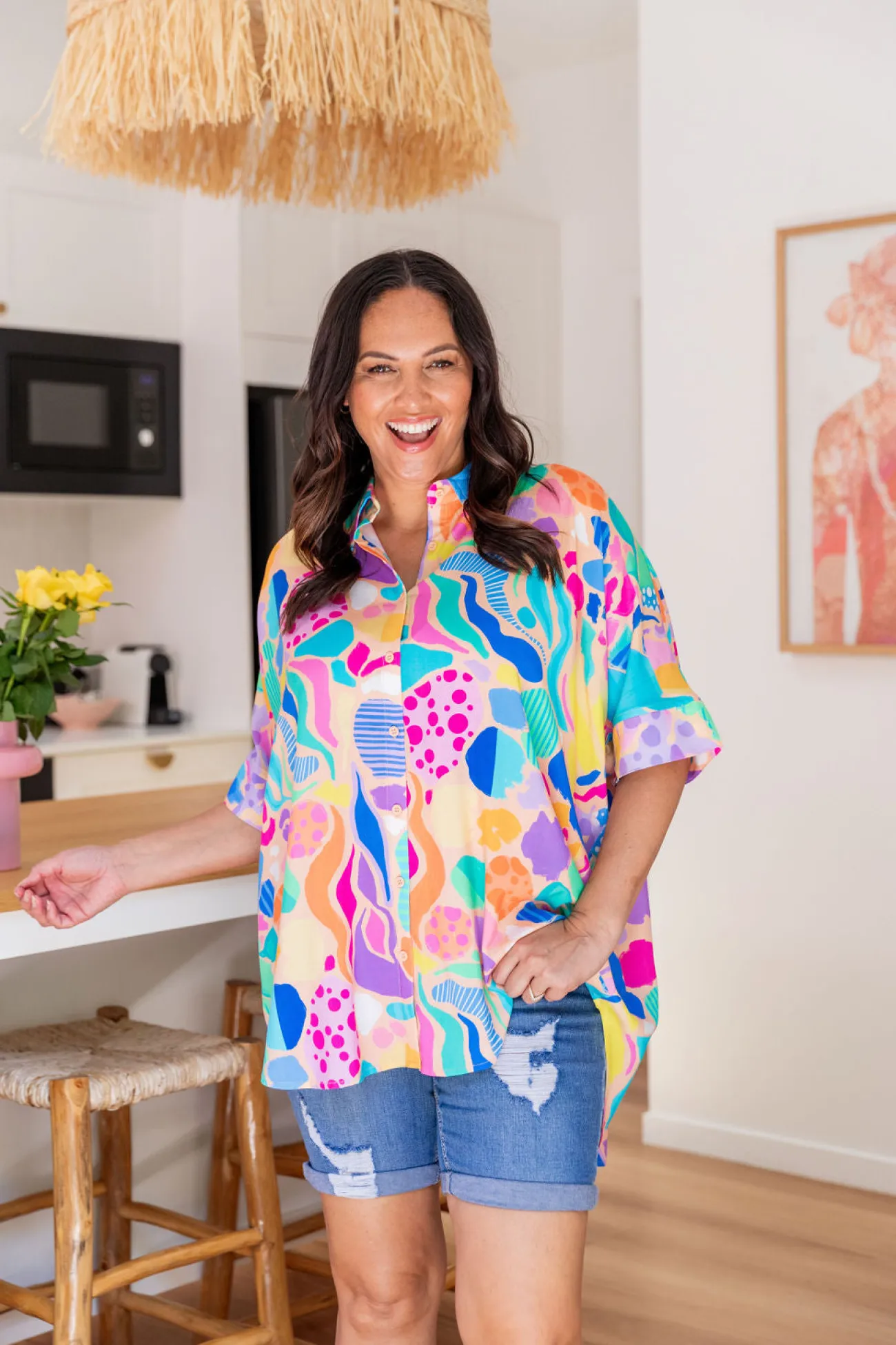 Proud Poppy Clothing Tammin Shirt in Peachy Keen by Kasey Rainbow Clearance