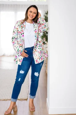 Proud Poppy Clothing Tammy Linen Blend Blazer in Rose Fleur RoseFleur New