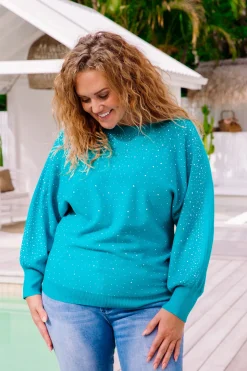 Proud Poppy Clothing Twinkle Embellished Knit in Turquoise Fashion