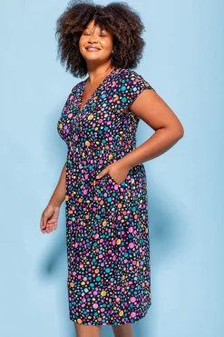 Proud Poppy Clothing *UNICORN* Aurora Midi Dress in Black Pebble by Kasey Rainbow New