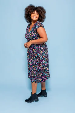 Proud Poppy Clothing *UNICORN* Aurora Midi Dress in Black Pebble by Kasey Rainbow New