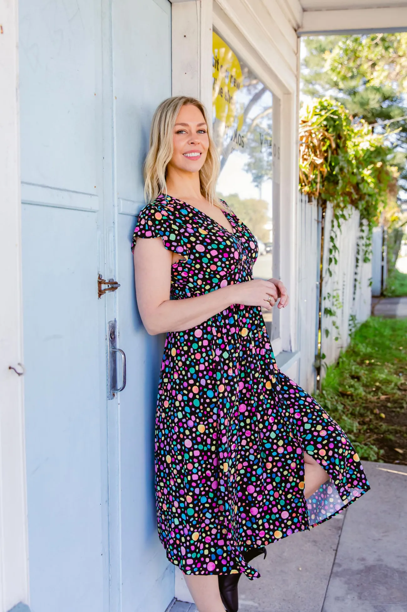 Proud Poppy Clothing *UNICORN* Aurora Midi Dress in Black Pebble by Kasey Rainbow New