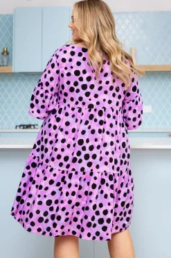 Proud Poppy Clothing *UNICORN* Bianca Dress in Purple Cheetah by Kasey Rainbow Outlet