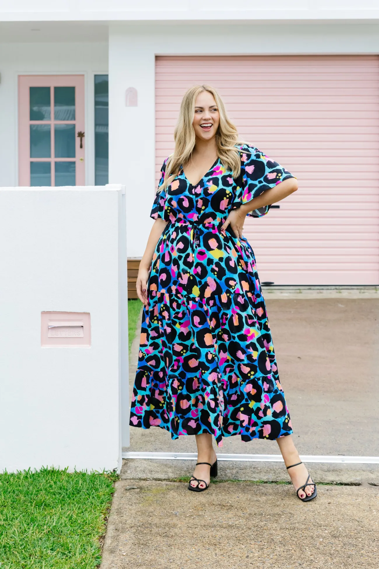Proud Poppy Clothing *UNICORN* Bonnie Dress in Kasey Leopard by Kasey Rainbow Clearance