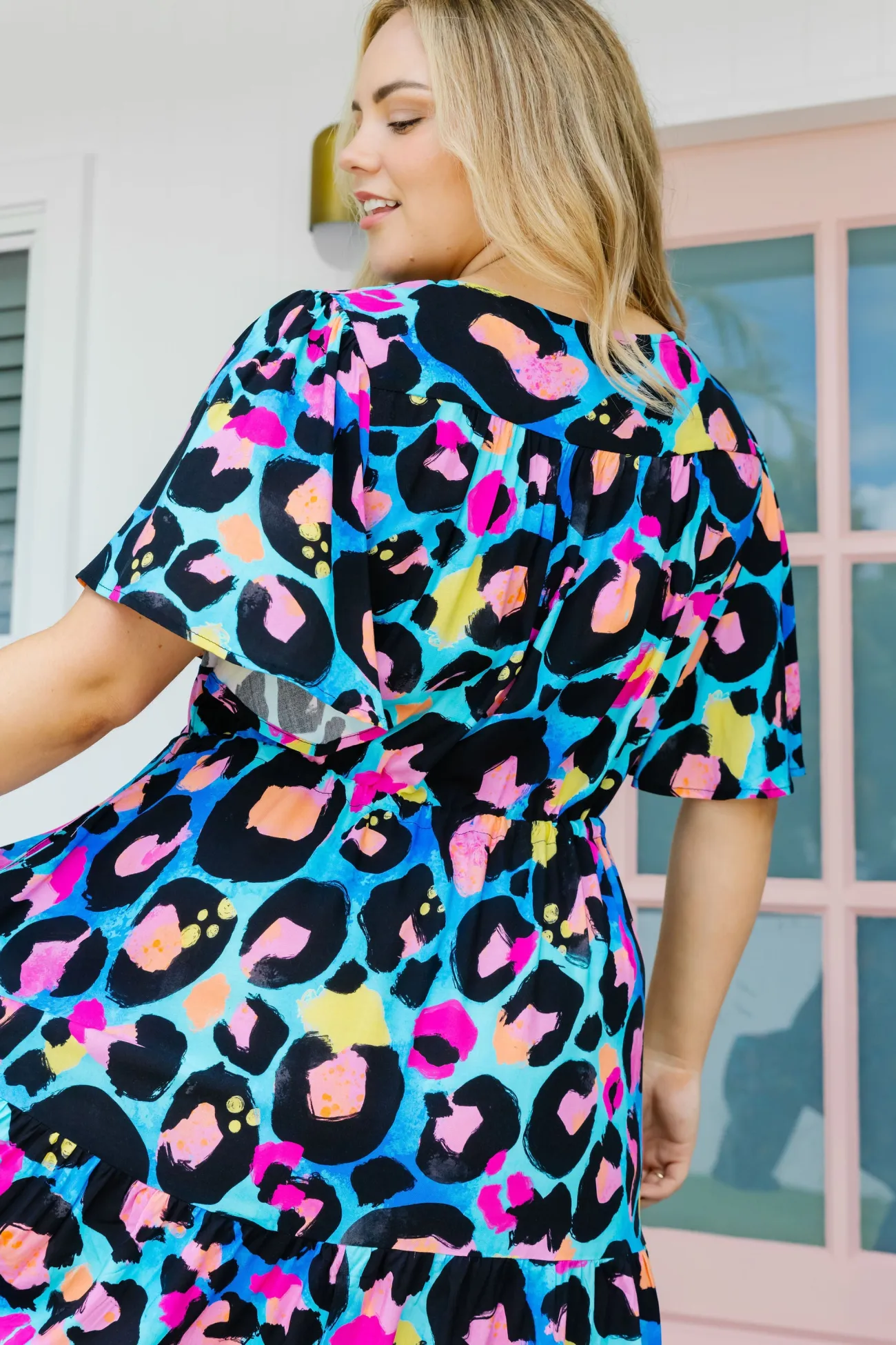 Proud Poppy Clothing *UNICORN* Bonnie Dress in Kasey Leopard by Kasey Rainbow Clearance
