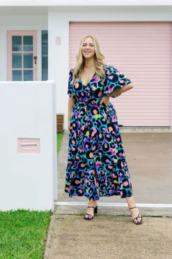 Proud Poppy Clothing *UNICORN* Bonnie Dress in Kasey Leopard by Kasey Rainbow Clearance