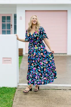 Proud Poppy Clothing *UNICORN* Bonnie Dress in Kasey Leopard by Kasey Rainbow Clearance