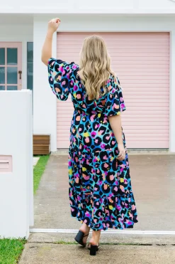Proud Poppy Clothing *UNICORN* Bonnie Dress in Kasey Leopard by Kasey Rainbow Clearance