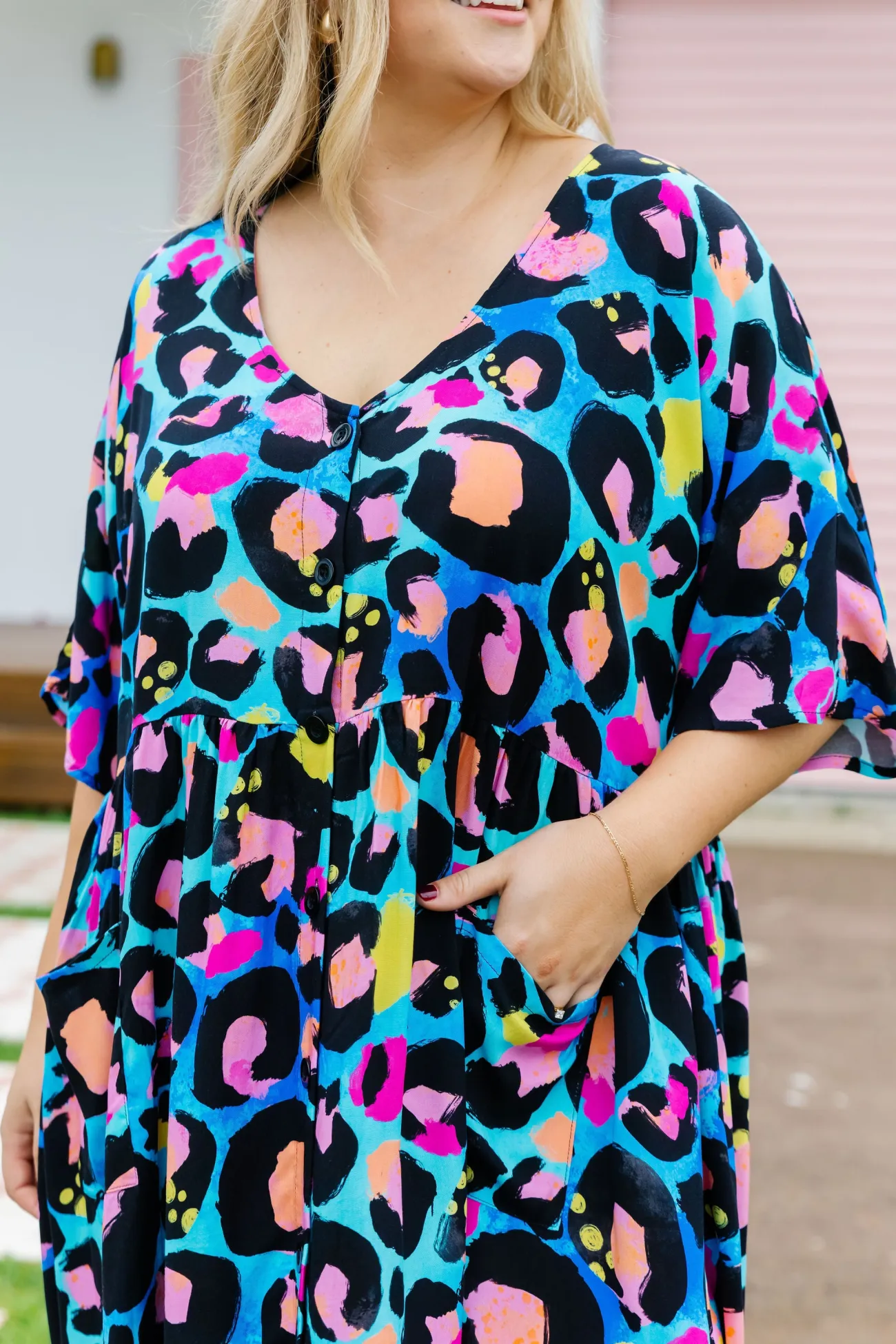Proud Poppy Clothing *UNICORN* Disco Dress In Kasey Leopard by Kasey Rainbow Outlet
