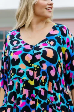 Proud Poppy Clothing *UNICORN* Disco Dress In Kasey Leopard by Kasey Rainbow Outlet