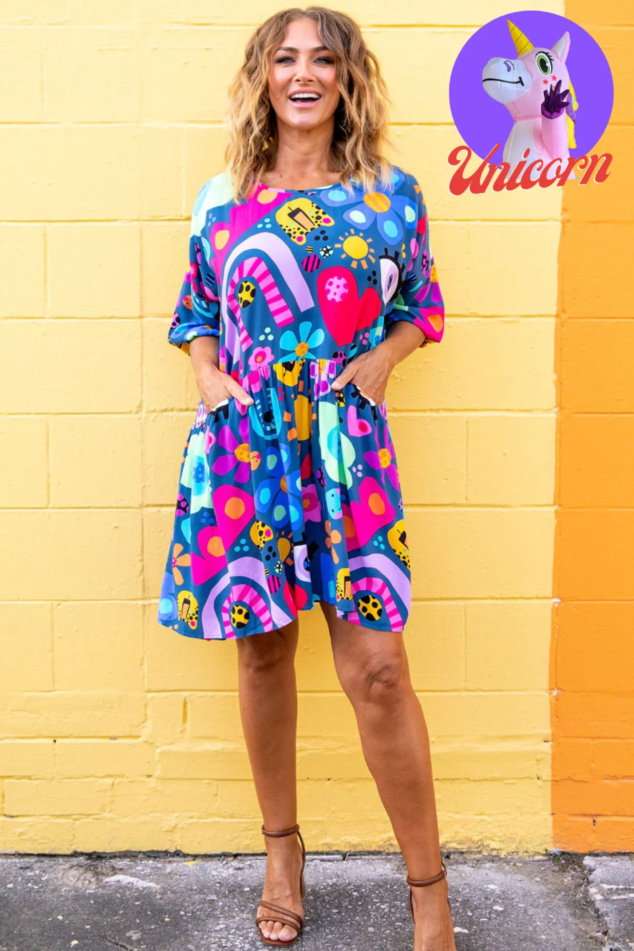 Proud Poppy Clothing *UNICORN* Hazel Dress in My Things by Kasey Rainbow Sale