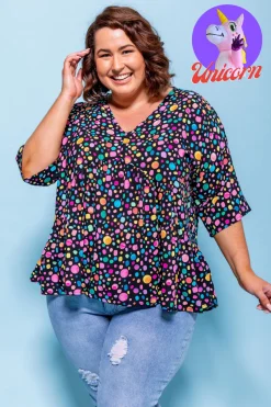 Proud Poppy Clothing *UNICORN* Peak Top in Black Pebble by Kasey Rainbow Best