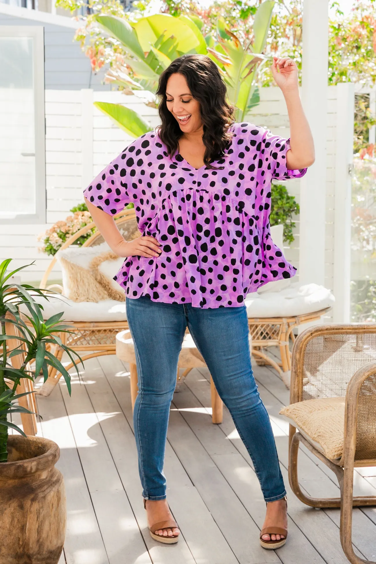 Proud Poppy Clothing *UNICORN* Peak Top in Purple Cheetah by Kasey Rainbow Outlet