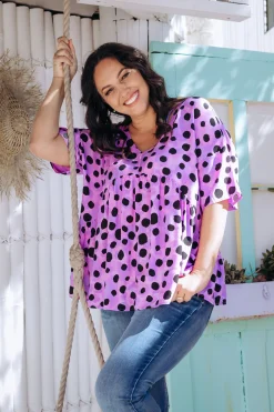 Proud Poppy Clothing *UNICORN* Peak Top in Purple Cheetah by Kasey Rainbow Outlet