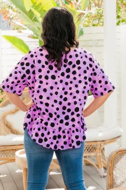 Proud Poppy Clothing *UNICORN* Peak Top in Purple Cheetah by Kasey Rainbow Outlet