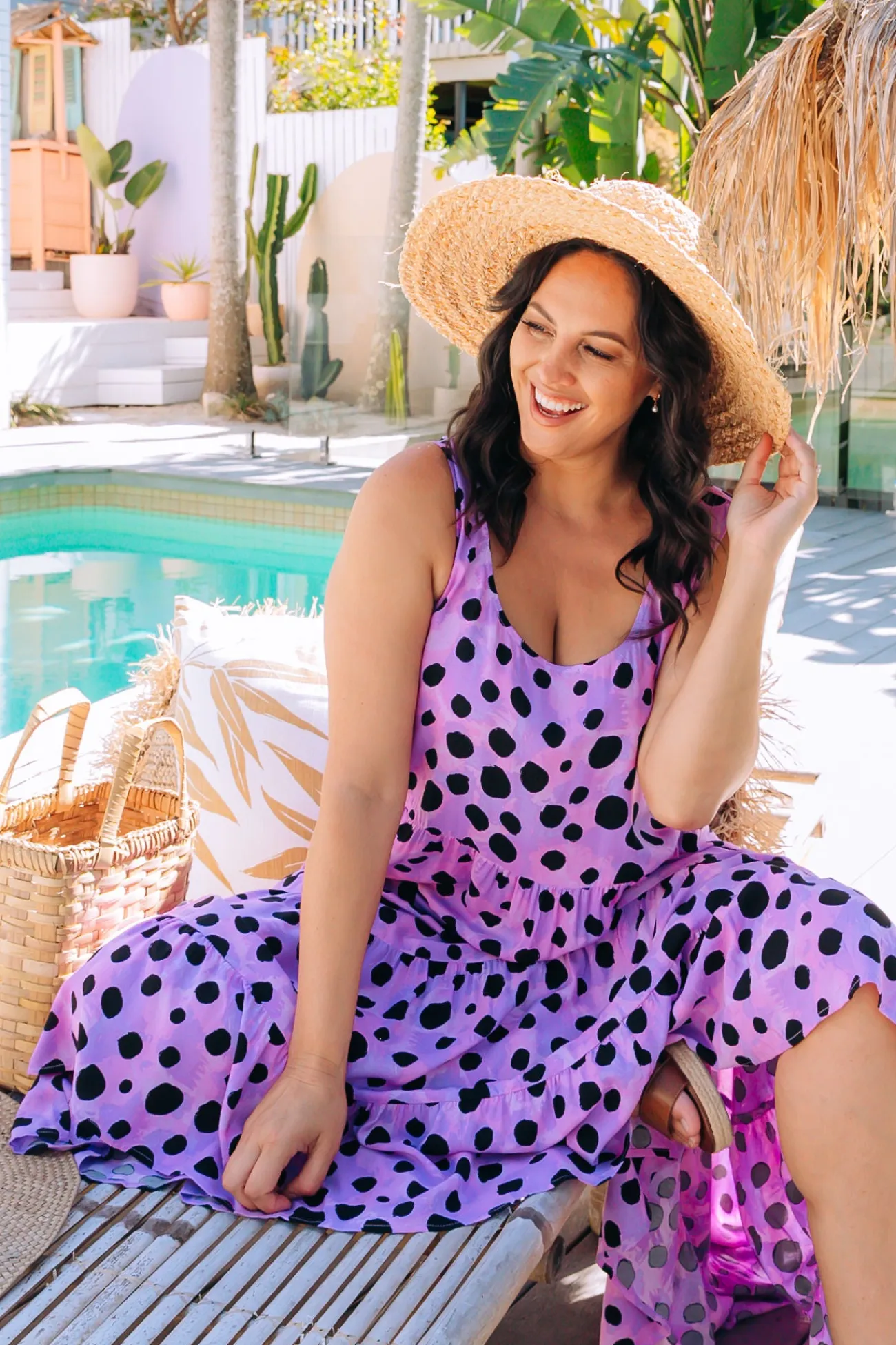 Proud Poppy Clothing *UNICORN* Ronnie Tiered Midi Dress in Purple Cheetah by Kasey Rainbow Online