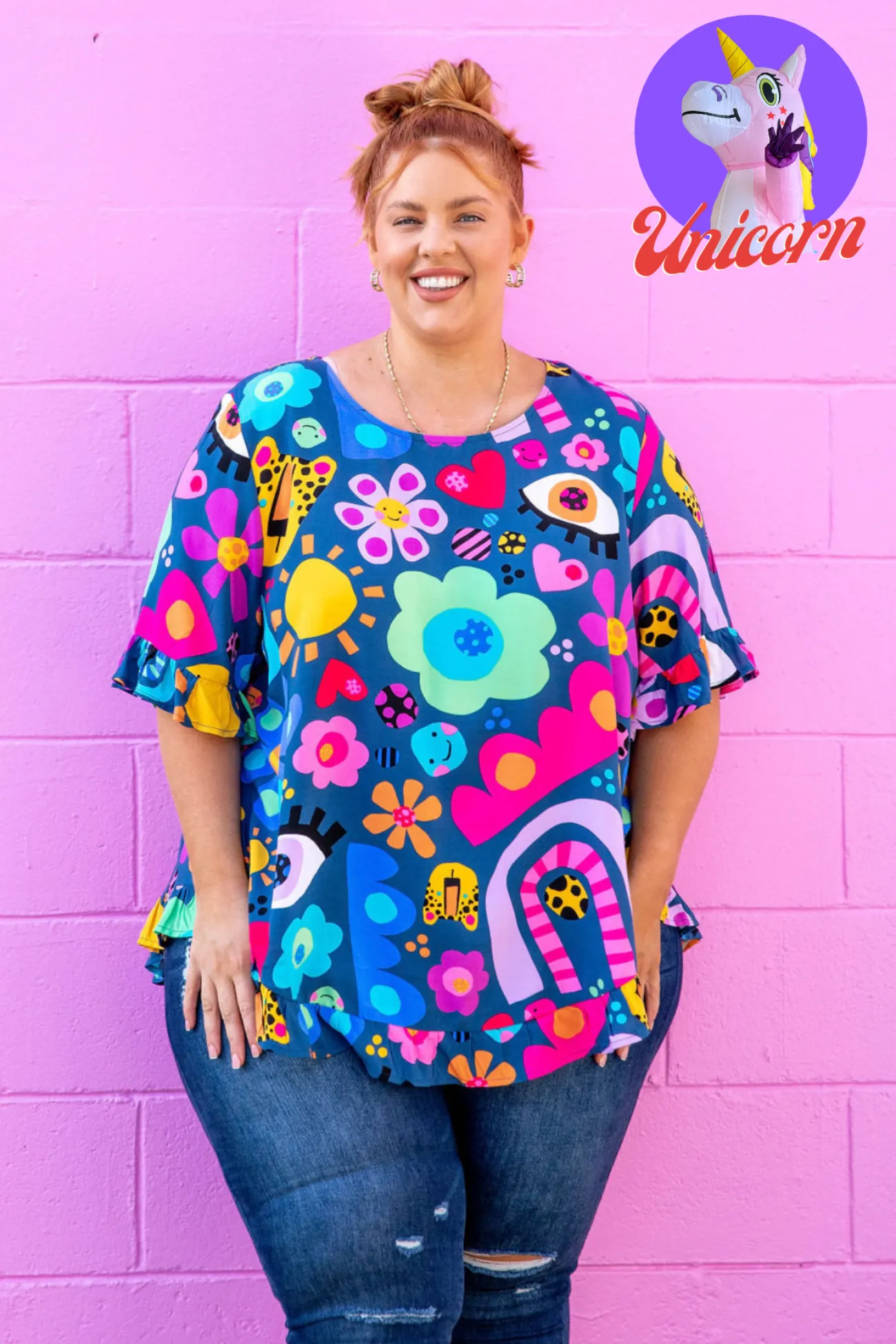 Proud Poppy Clothing *UNICORN* Tilly Top in Kasey Rainbow My Things by Kasey Rainbow Discount
