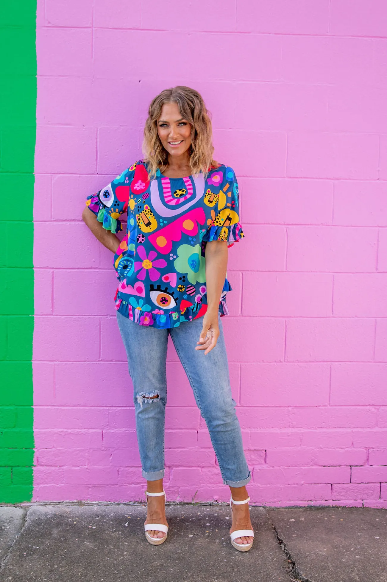 Proud Poppy Clothing *UNICORN* Tilly Top in Kasey Rainbow My Things by Kasey Rainbow Discount