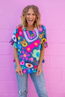 Proud Poppy Clothing *UNICORN* Tilly Top in Kasey Rainbow My Things by Kasey Rainbow Discount