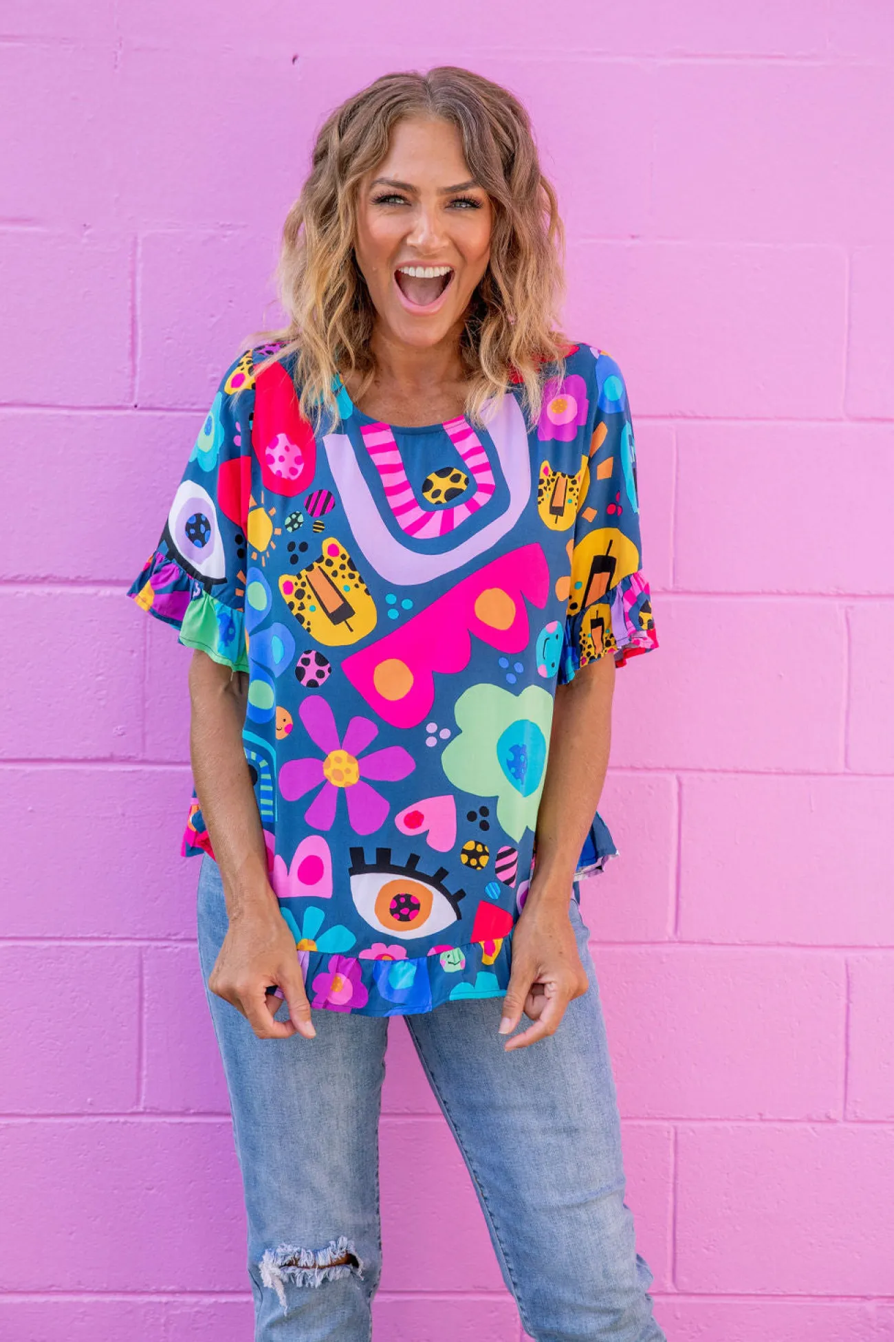 Proud Poppy Clothing *UNICORN* Tilly Top in Kasey Rainbow My Things by Kasey Rainbow Discount