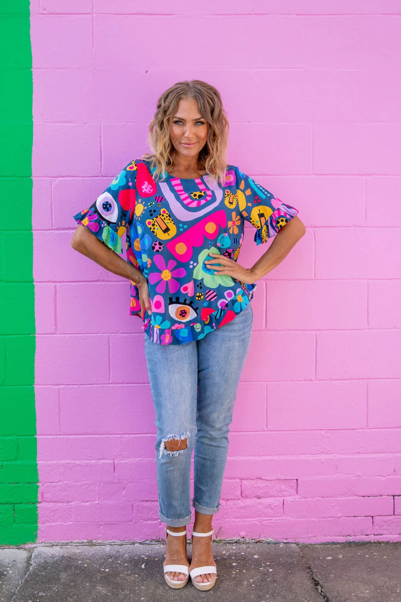 Proud Poppy Clothing *UNICORN* Tilly Top in Kasey Rainbow My Things by Kasey Rainbow Discount