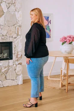 Proud Poppy Clothing Whitney Long Sleeve Top in Black Outlet