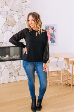 Proud Poppy Clothing Whitney Long Sleeve Top in Black Outlet