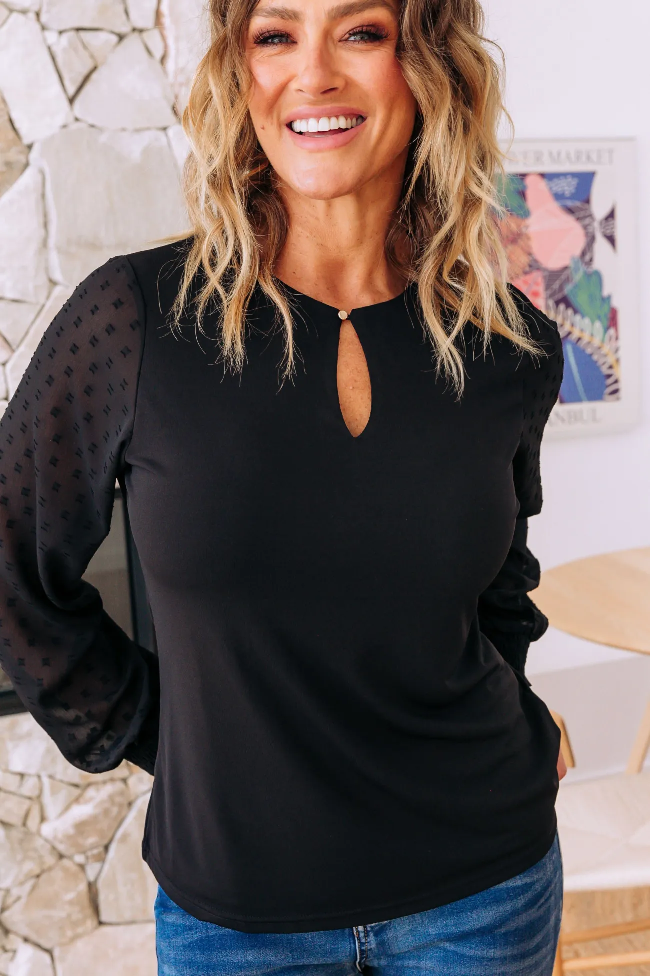 Proud Poppy Clothing Whitney Long Sleeve Top in Black Outlet